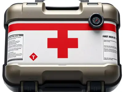 Tactical First Aid Kit Box Low-poly 3D model