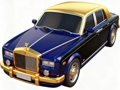 Stylized Executive Luxury Sedan 3D Model Low-poly 3D model