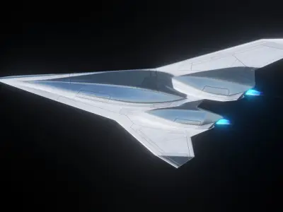 Sci-Fi Jet Ship Falcon XR Low-poly 3D model