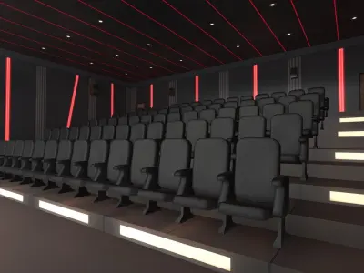 Modern Cinema Hall Low-poly 3D model
