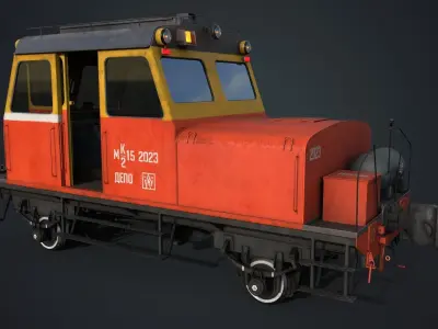 Soviet Railroad Trolley MK2-15 Low-poly 3D model