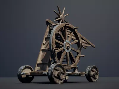 Medieval Siege Weapon - Siege Ladder Low-poly 3D model
