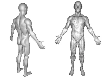 Rigged Human Pose 3D Model  AI  Game Dev PBR Textures  3D model