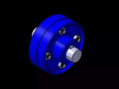 Rigid Flange Coupling 3D CAD Model 3D print model