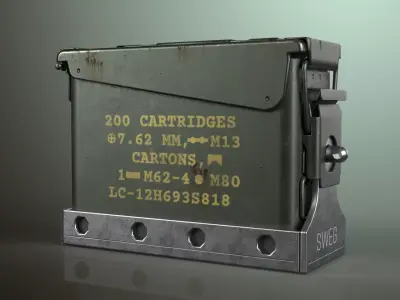 Military Ammunition Box Holder Free 3D model