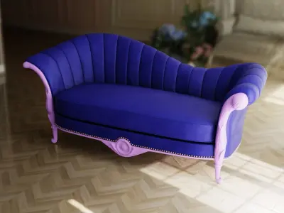 Furniture Sofa Chaise Lounge Low-poly 3D model