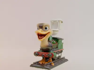 Trenostruzzo Turbo3000 Italian brainrot Low Poly Character Low-poly 3D model