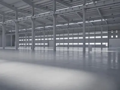 Factory Hall Interior 5 Low-poly 3D model