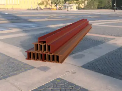 Steel i-beams Free 3D model