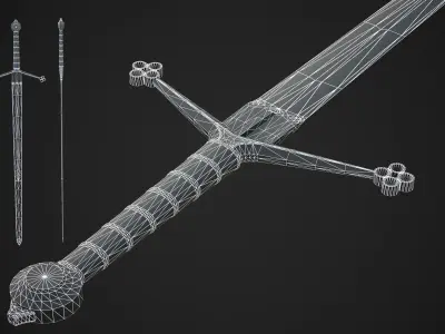Claymore Sword Low-poly 3D model