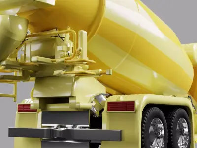 concrete mixer truck Low-poly 3D model Low-poly