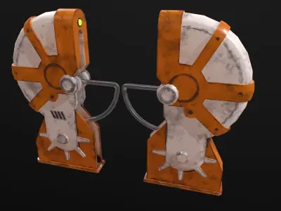 Turnstile 3 orange and star wars helmet Low-poly 3D model