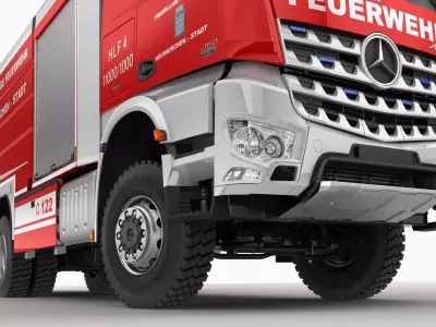 Mercedes Arocs Fire Truck 6X6 3D model