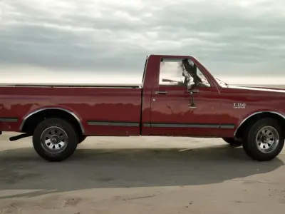 90s Pickup Truck Low-poly 3D model