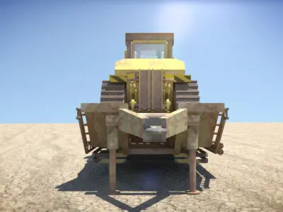 Bulldozer Trailer Low-poly 3D model