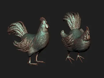 rooster 3D model buy