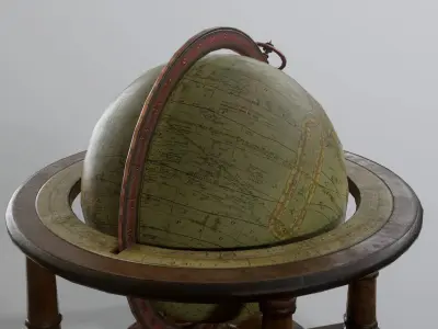 Antique world globe Low-poly 3D model