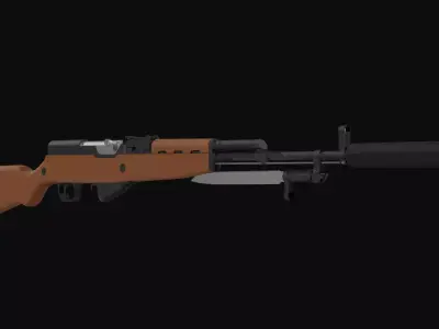 SKS Type 56 Low poly Low-poly 3D model