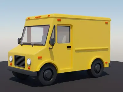 CARTOON DELIVERY VAN 3D model