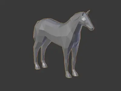 Lowpoly horse polygonal Low-poly 3D model