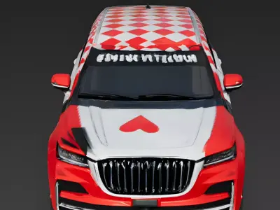 Queen of Hearts Racing SUV 3D Model Low-poly 3D model