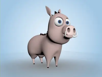 Cartoon Boar 3D model