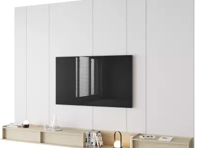 TV wall panel 01 Free 3D model