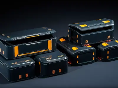 Ammunition Boxes Low-poly 3D model