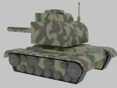 Military Tank low poly vehicle Low-poly 3D model