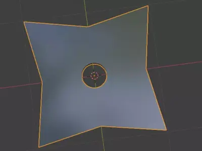Shuriken square with hole in middle Free low-poly 3D model