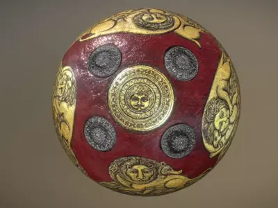 Indian dhal shield 19th century Free low-poly 3D model