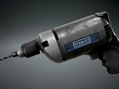 Vintage Electric Drill Low-poly 3D model