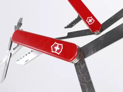 Swiss Army Knife - Penknife - Multitool Low-poly 3D model
