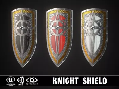 Knight Shield 06 Low-poly 3D model