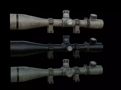 Scope 8X-32X Zoom Low-poly 3D model