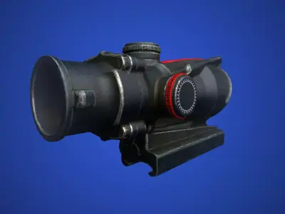 3D Military Rifle 4X Scope Model Low-poly 3D model
