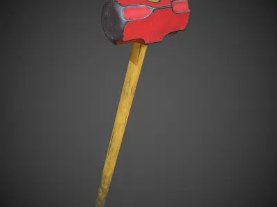 Game Ready Sledge hammer Low-poly 3D model