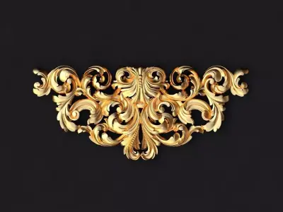 dekor gold ornate ornament 3D model buy