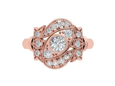  Wedding Art Deco Ring 3D print model purchase
