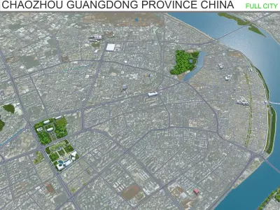 Chaozhou Guangdong Province China 40km Free low-poly 3D model
