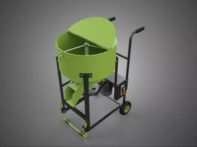 MOBILE BUCKET VERTICAL HELICAL AUGER SCREW MIXER BLENDER GRINDER 3D model