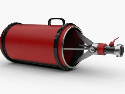 Realistic Firefighting Foam Nozzle  Game Ready 3D Model Low-poly 3D model