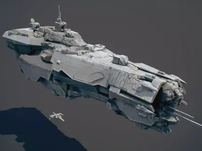 lowepoly spaceship 3D model