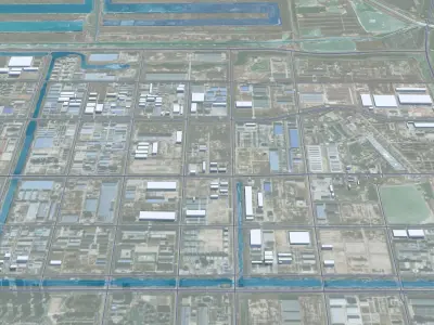 Dongyin Shandong China 80km Free low-poly 3D model