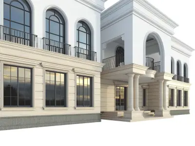 Classic Commercial Building No1 Low-poly 3D model