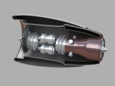 aircraft jet engine motor airplane vehicle plane air jumbo 3D model