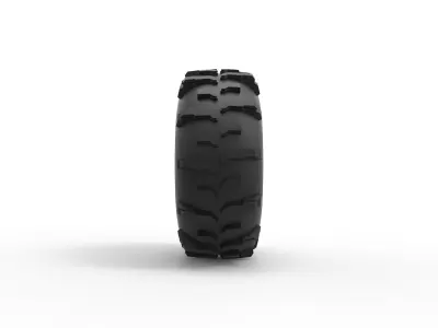 Dirt dragster rear tire 2 Scale 1 to 10 3D print model