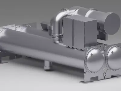 Industrial Chiller Unit 3D Model 3D model
