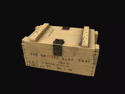 Military Wooden Grenade Crate PBR Low Poly Game Ready Low-poly 3D model