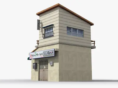 Japanese House x9 Low-poly 3D model